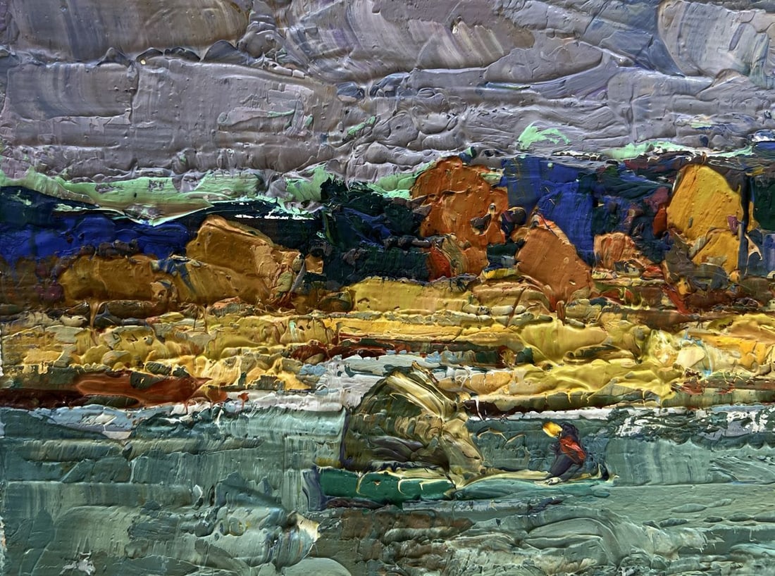 Oil painting Above the evening silence by the river Alex Kalenyuk - 6