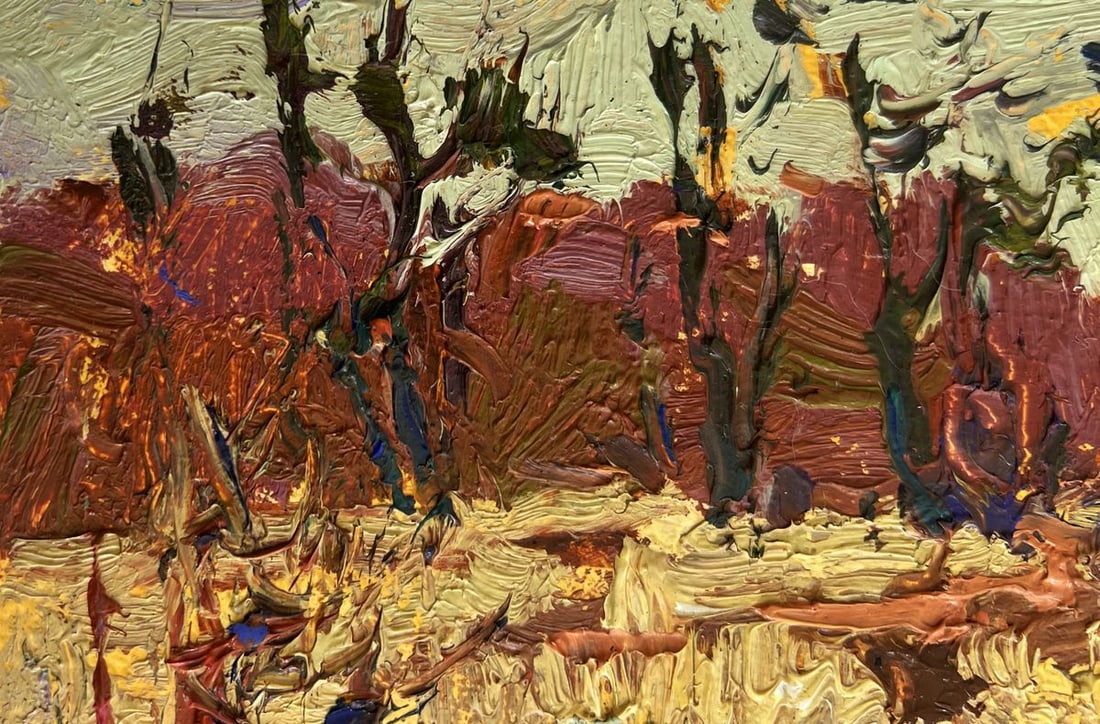 Oil painting On the autumn river Oksana Kalenyuk - 6