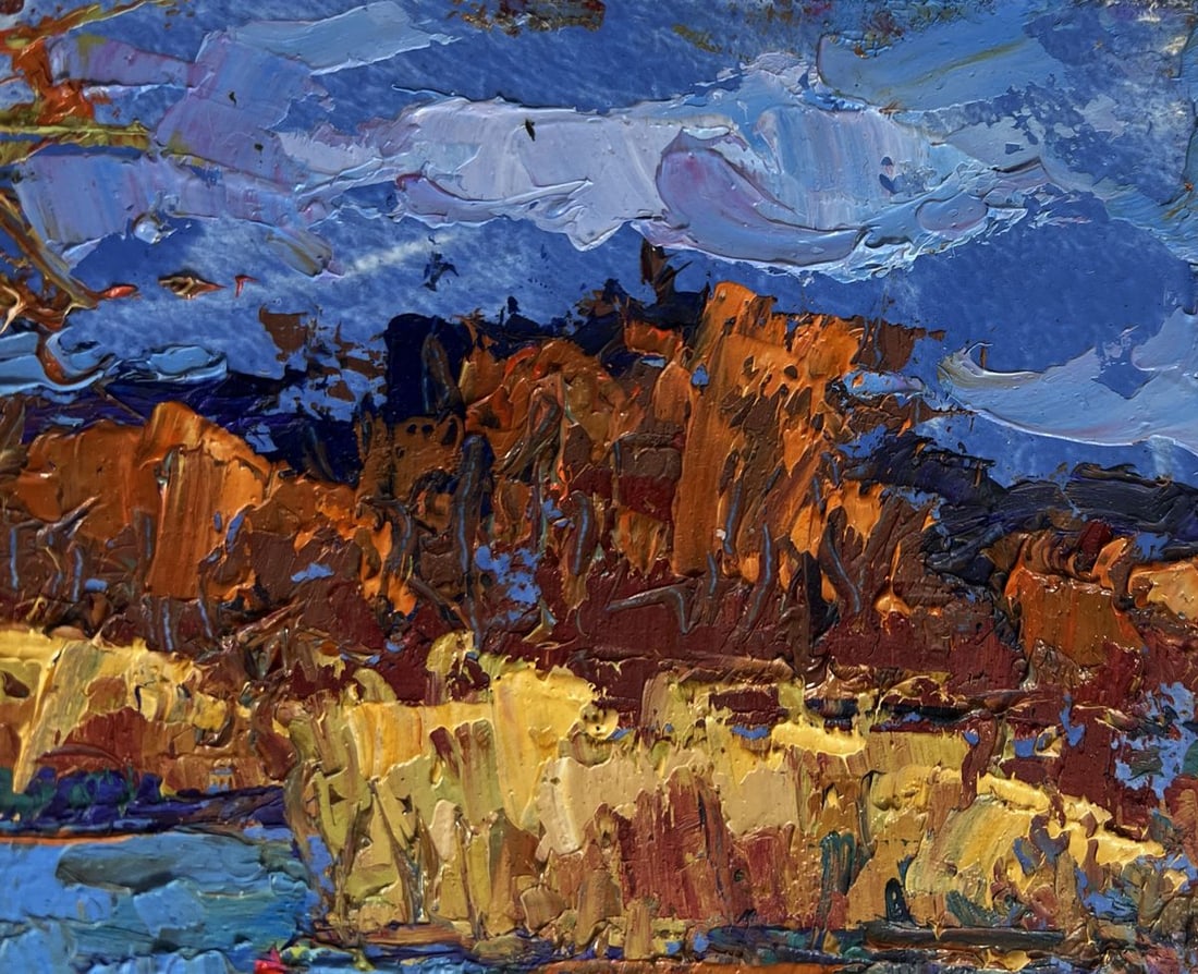 Oil painting Autumn river waters Oksana Kalenyuk - 5