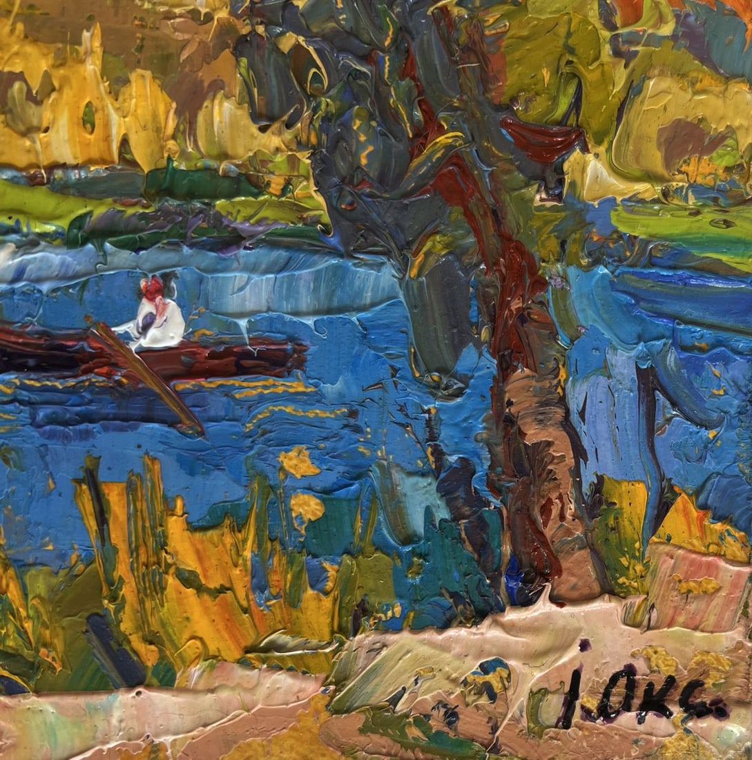 Oil painting Early autumn fishing Oksana Kalenyuk - 7