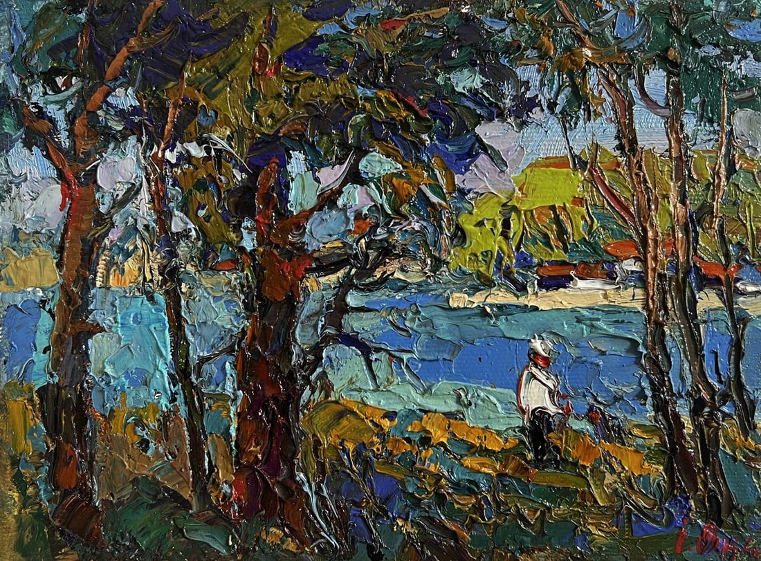 Oil painting In the shade of the trees Oksana Kalenyuk - 3