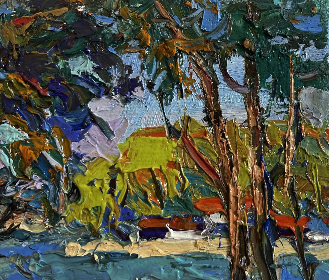 Oil painting In the shade of the trees Oksana Kalenyuk - 4