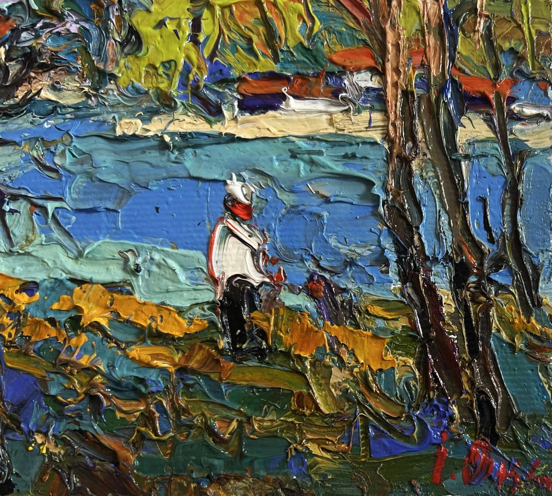 Oil painting In the shade of the trees Oksana Kalenyuk - 7