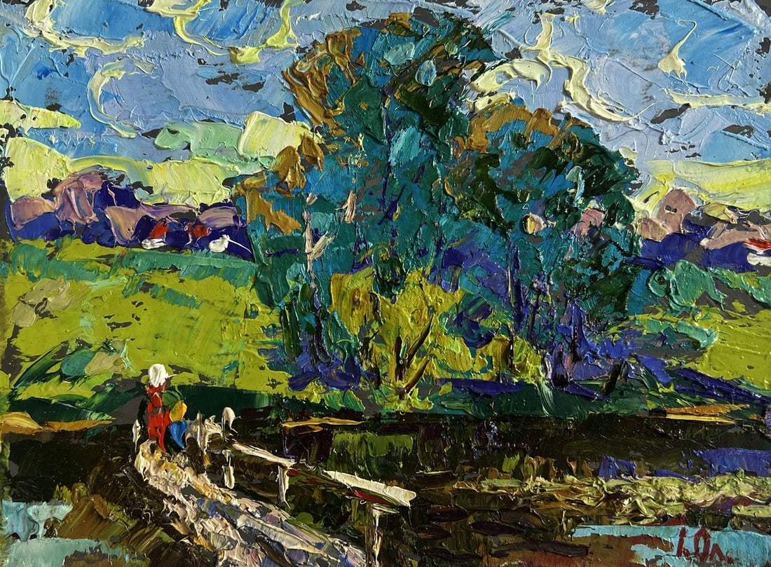 Oil painting On the spring river Alex Kalenyuk - 3