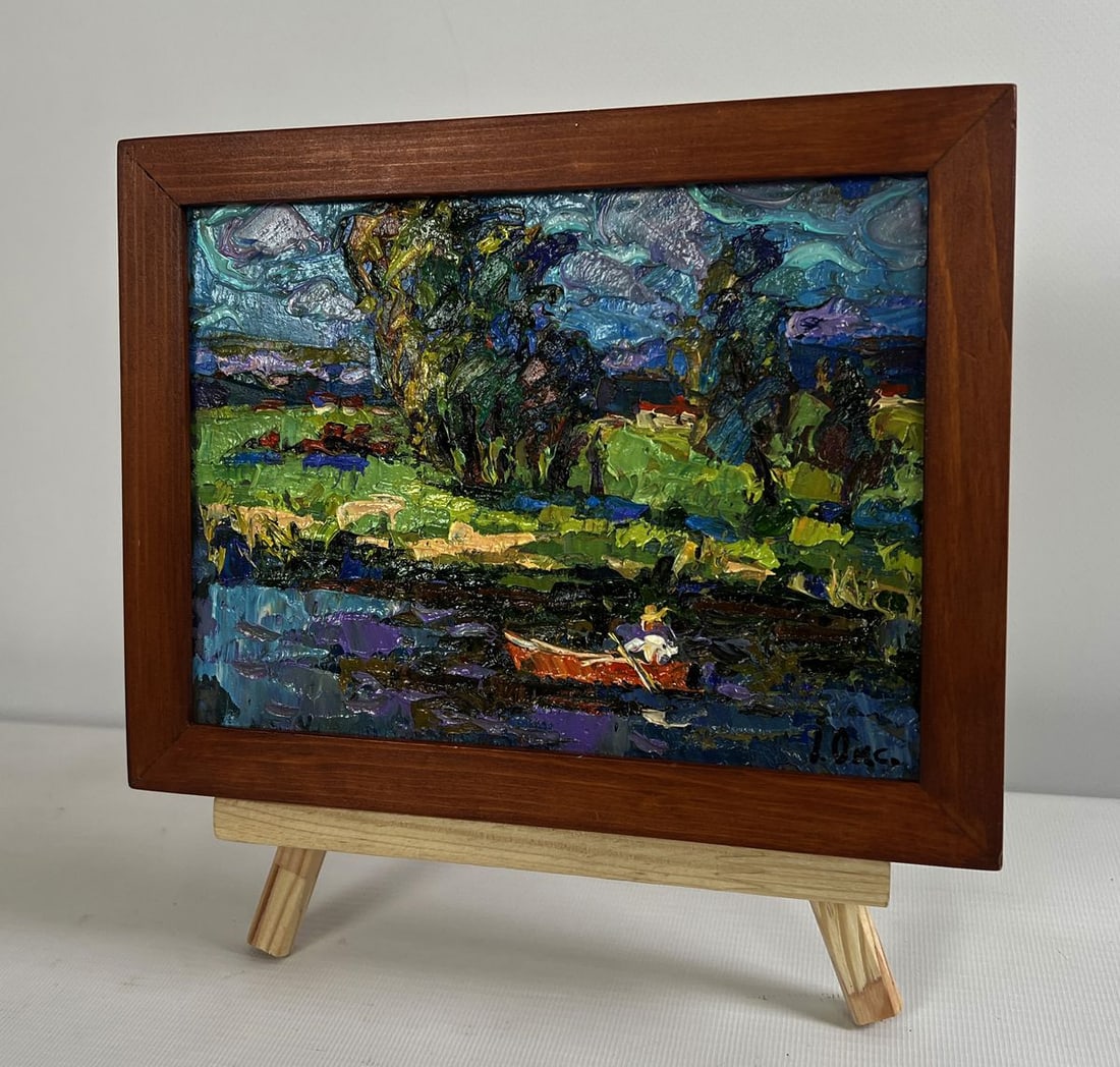 Oil painting Sunny day by the river Oksana Kalenyuk - 2