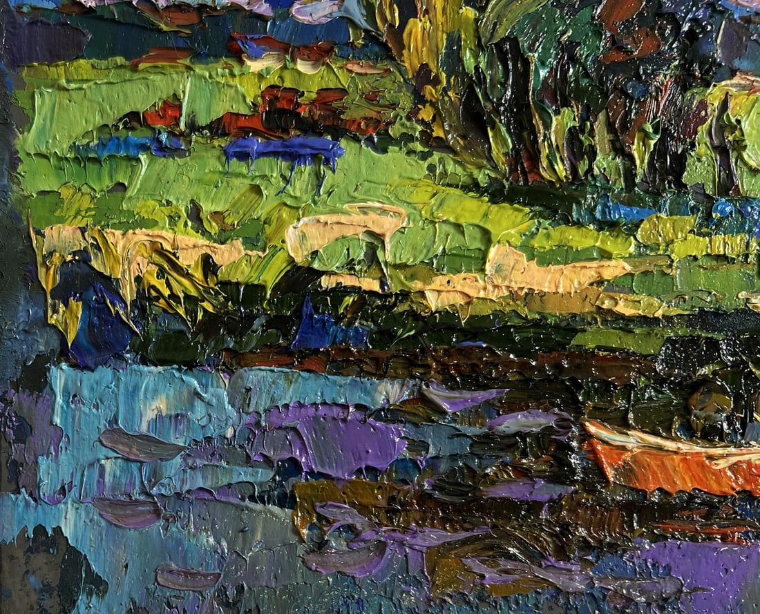 Oil painting Sunny day by the river Oksana Kalenyuk - 5
