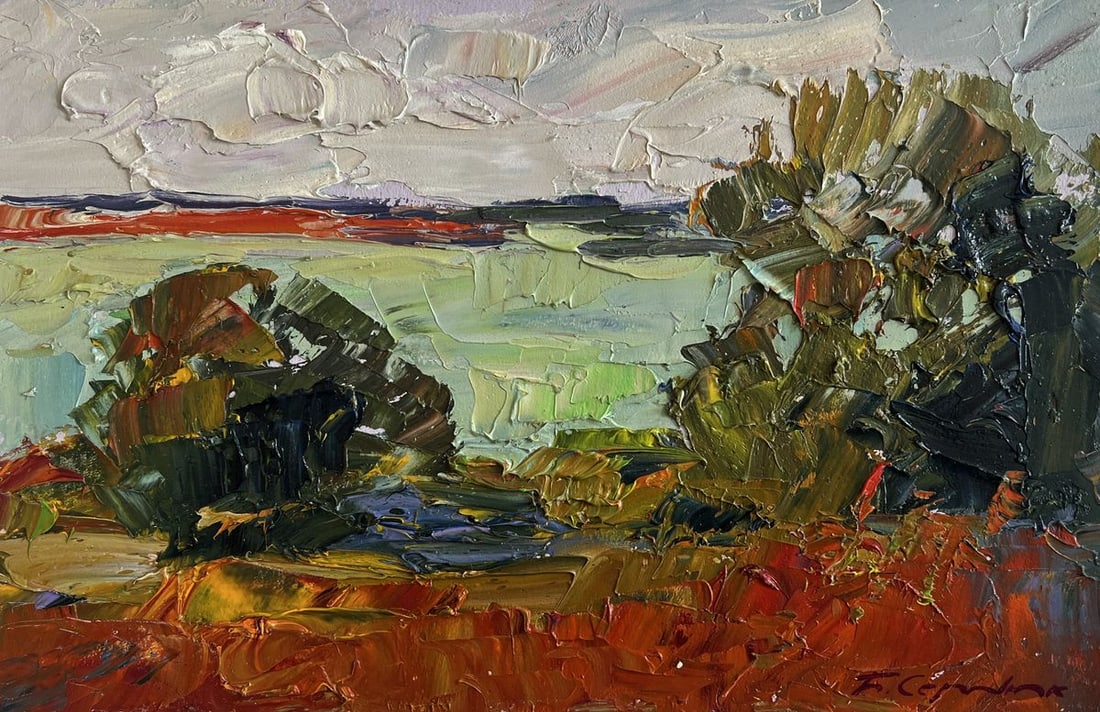 Oil painting Autumn days by the river Boris Serdyuk - 3