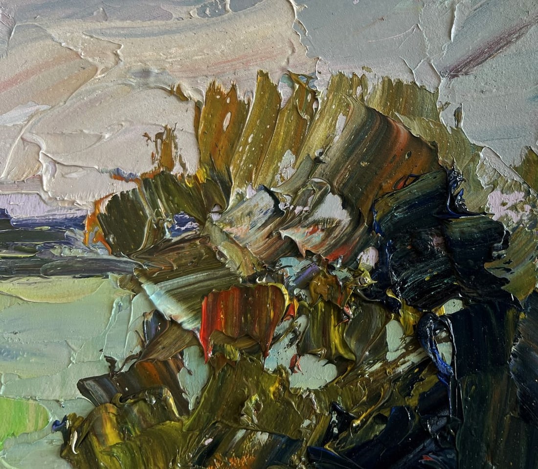 Oil painting Autumn days by the river Boris Serdyuk - 4