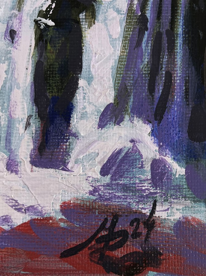 Acrylic painting The sound of water among the rocks Mykhailo Patskan - 9