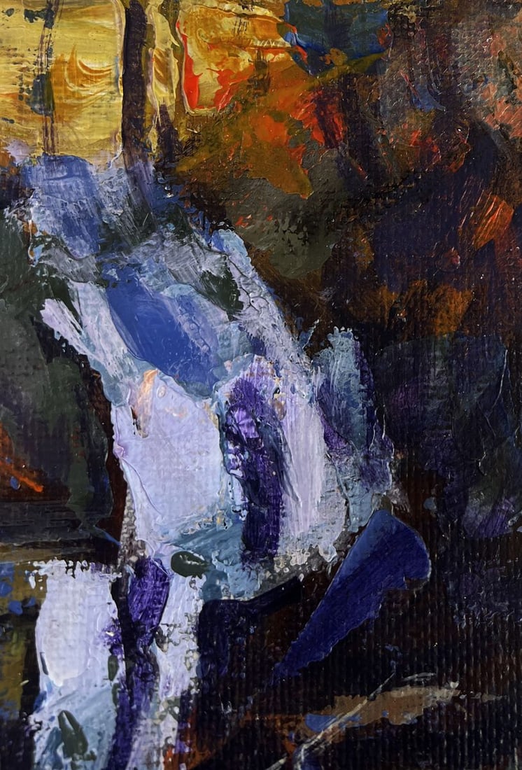 Acrylic painting A babbling brook in the forest Mykhailo Patskan - 4