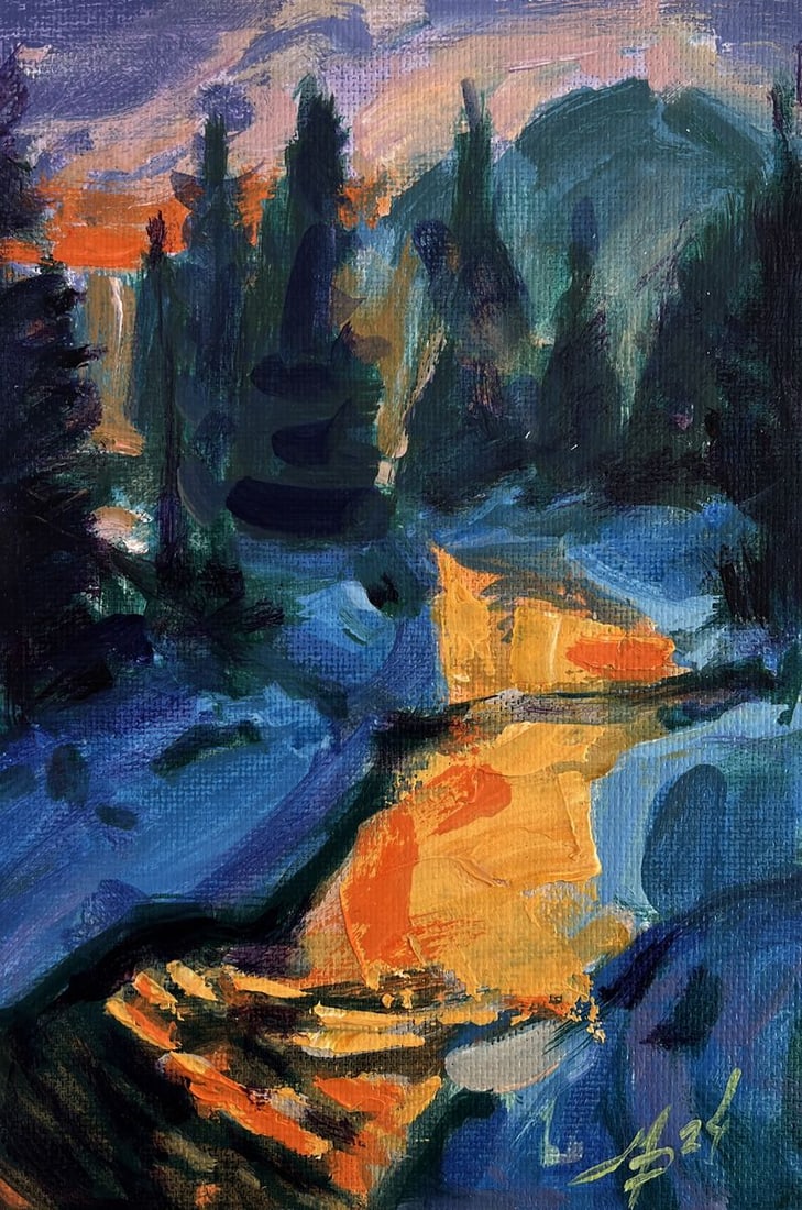 Acrylic painting Reflection of nature Mykhailo Patskan - 3