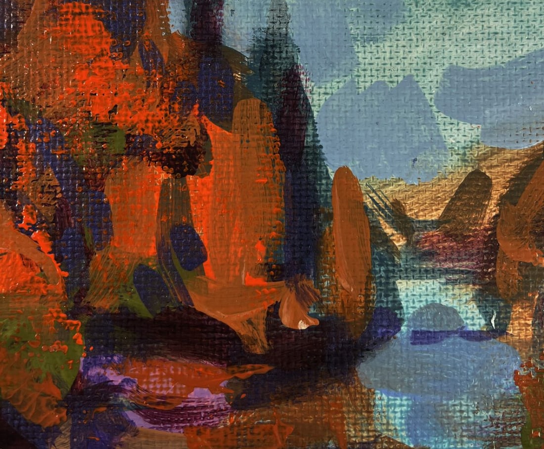 Acrylic painting Mountain river Mykhailo Patskan - 5