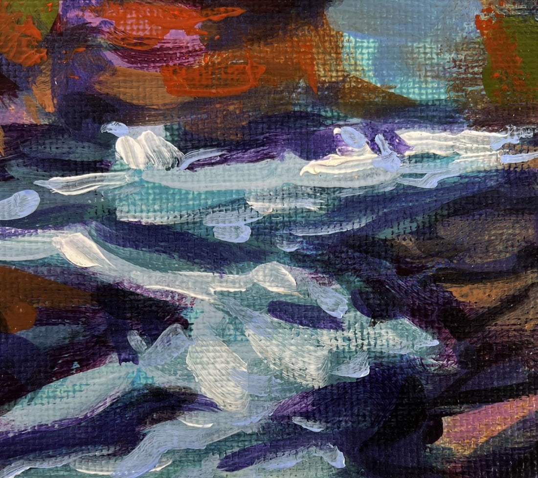 Acrylic painting Mountain river Mykhailo Patskan - 8