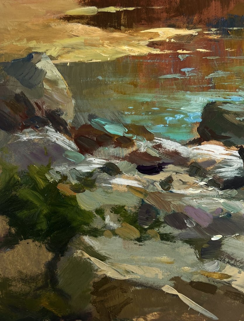 Oil painting Birds fly over the river Yuriy Suprunchuk - 7