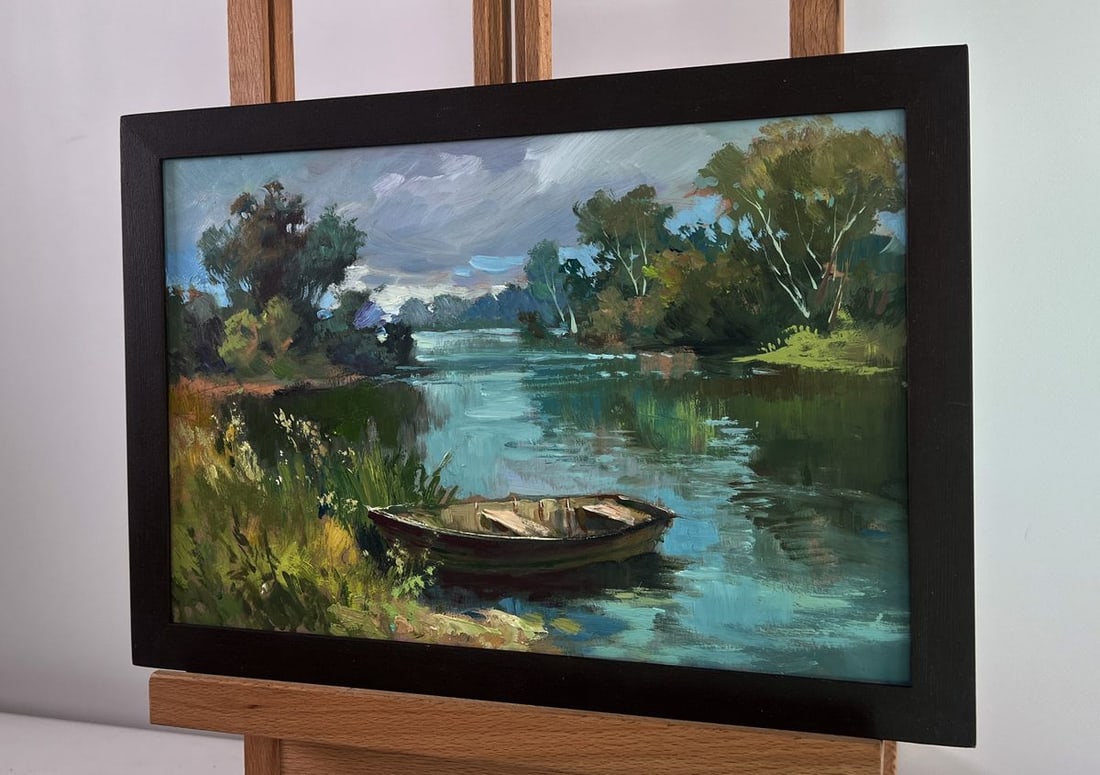 Oil painting The rain is approaching the river Yuriy Suprunchuk - 2