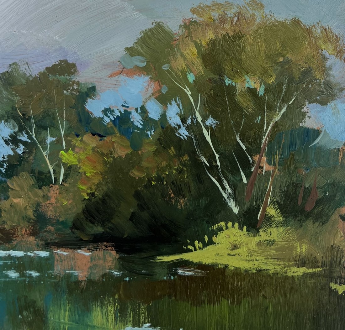 Oil painting The rain is approaching the river Yuriy Suprunchuk - 4