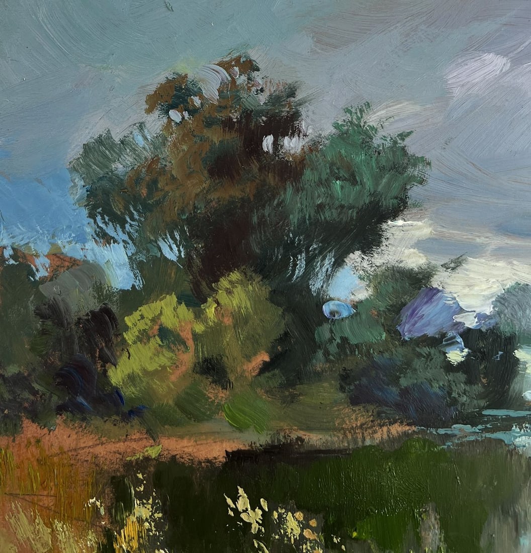 Oil painting The rain is approaching the river Yuriy Suprunchuk - 6