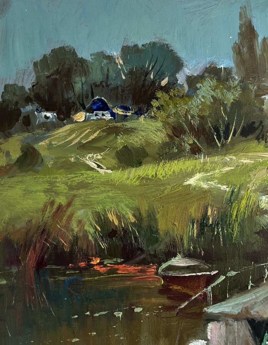 Oil painting Bridge to the village Yuriy Suprunchuk - 5