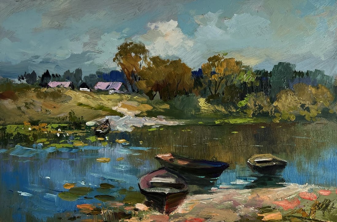 Oil painting Crossing to the other bank Yuriy Suprunchuk - 3