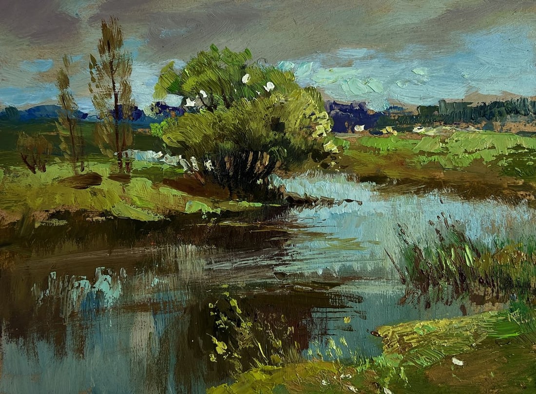 Oil painting Summer winding river Yuriy Suprunchuk - 3