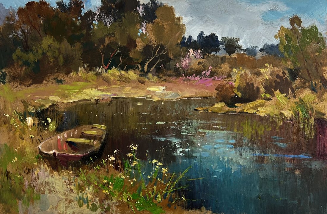 Oil painting Preparing for a boat trip Yuriy Suprunchuk - 3