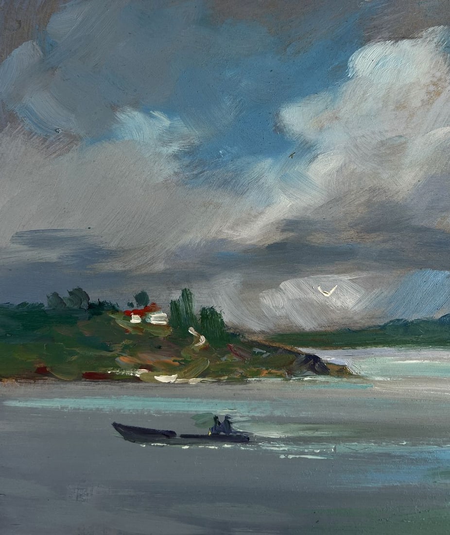 Oil painting On a long river journey Yuriy Suprunchuk - 6