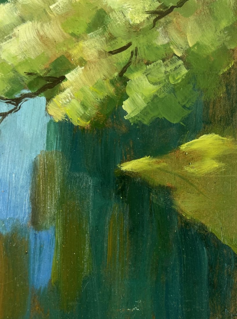 Oil painting Summer green forest Mykhailo Burdylo - 9