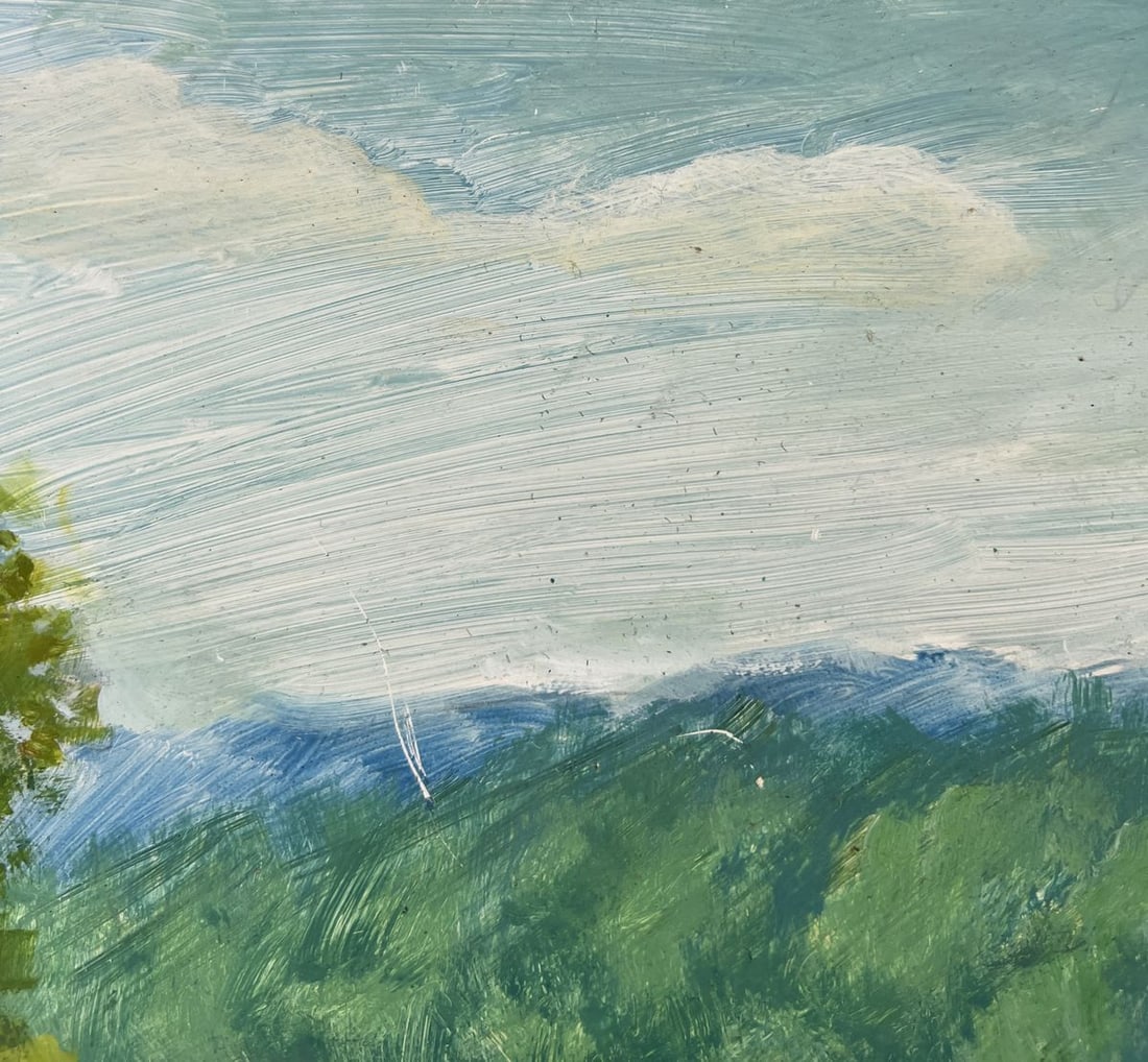 Oil painting Summer morning by the river Mykhailo Burdylo - 5