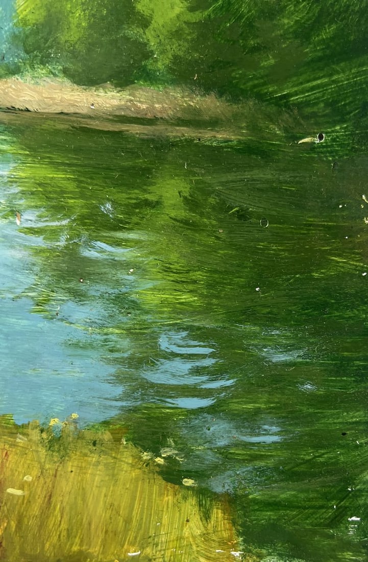 Oil painting Summer morning by the river Mykhailo Burdylo - 7