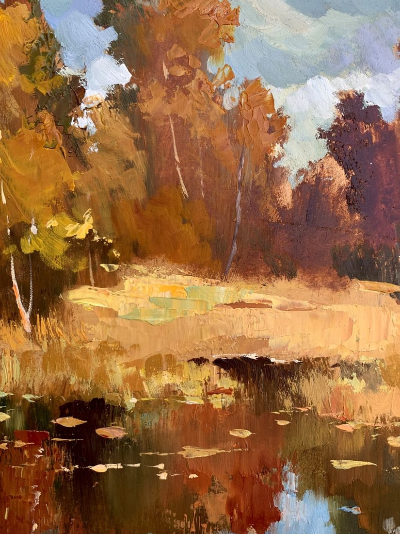 Oil painting Golden autumn and gentle river Yuriy Suprunchuk - 6