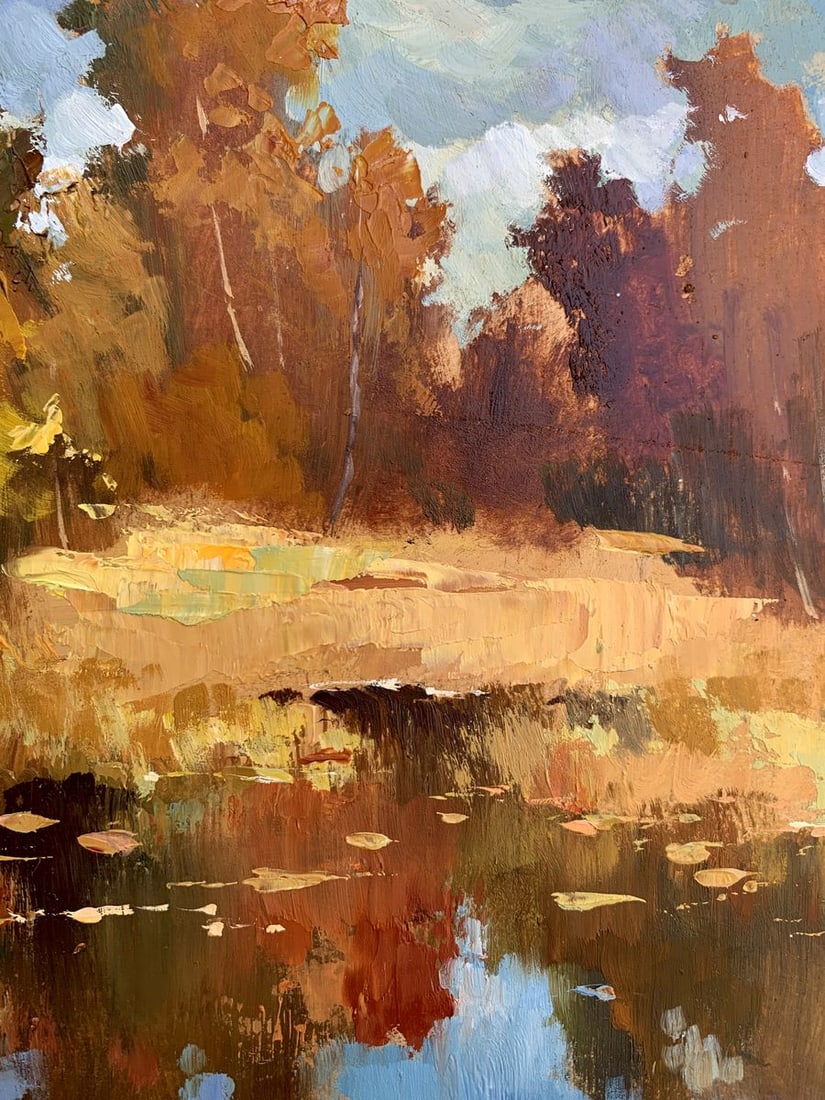 Oil painting Golden autumn and gentle river Yuriy Suprunchuk - 7