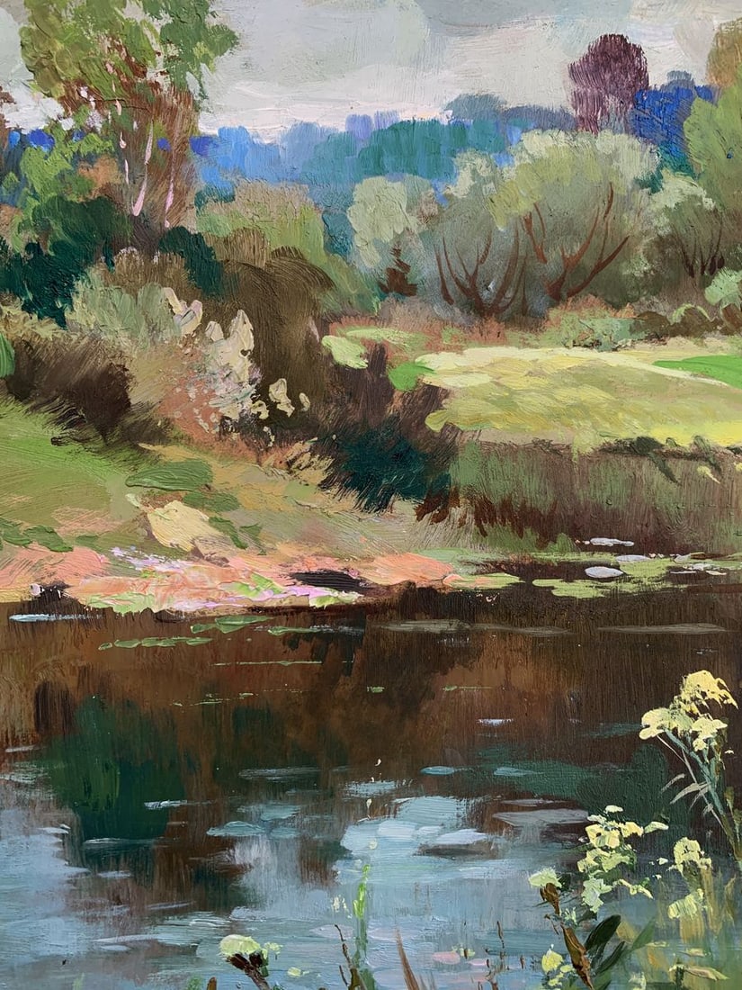 Oil painting River along the forest Yuriy Suprunchuk - 4