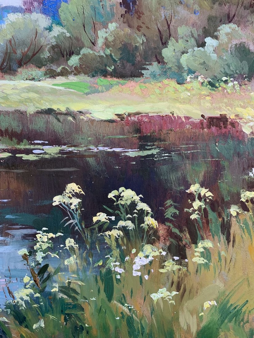 Oil painting River along the forest Yuriy Suprunchuk - 7