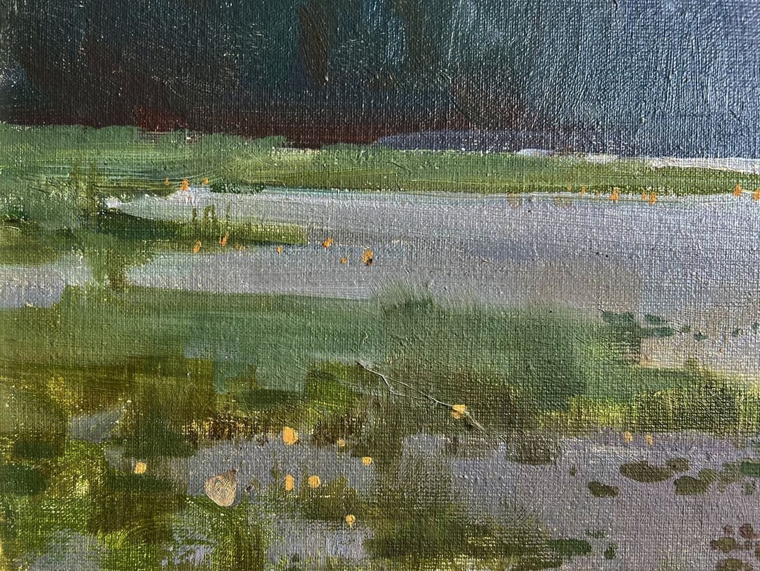 Oil painting Tranquility by the river Tatyana Derdey - 10