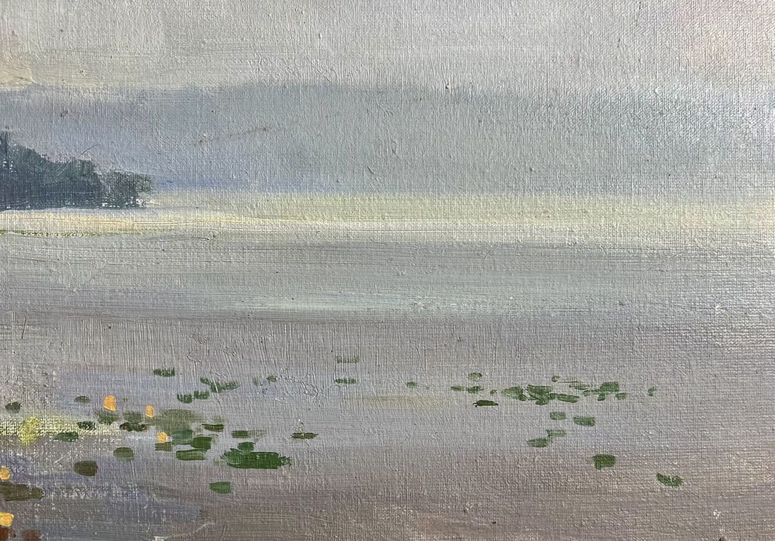 Oil painting Tranquility by the river Tatyana Derdey - 8