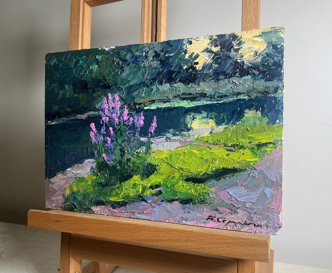 Oil painting Near the summer river Boris Serdyuk - 2