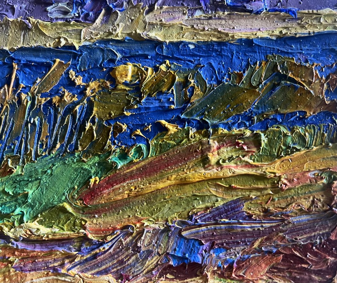 Oil painting River and golden field Boris Serdyuk - 7