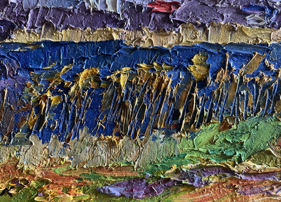 Oil painting River and golden field Boris Serdyuk - 8