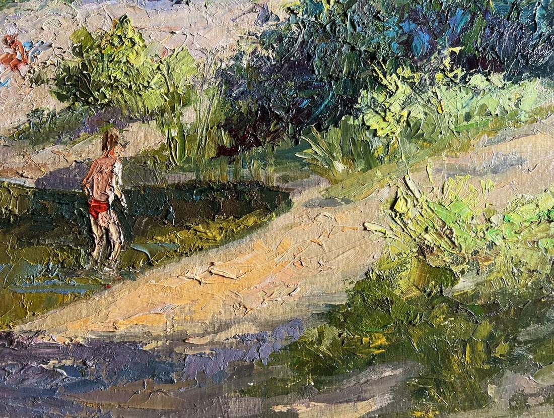 Oil painting Summer vacation on the river Boris Serdyuk - 7