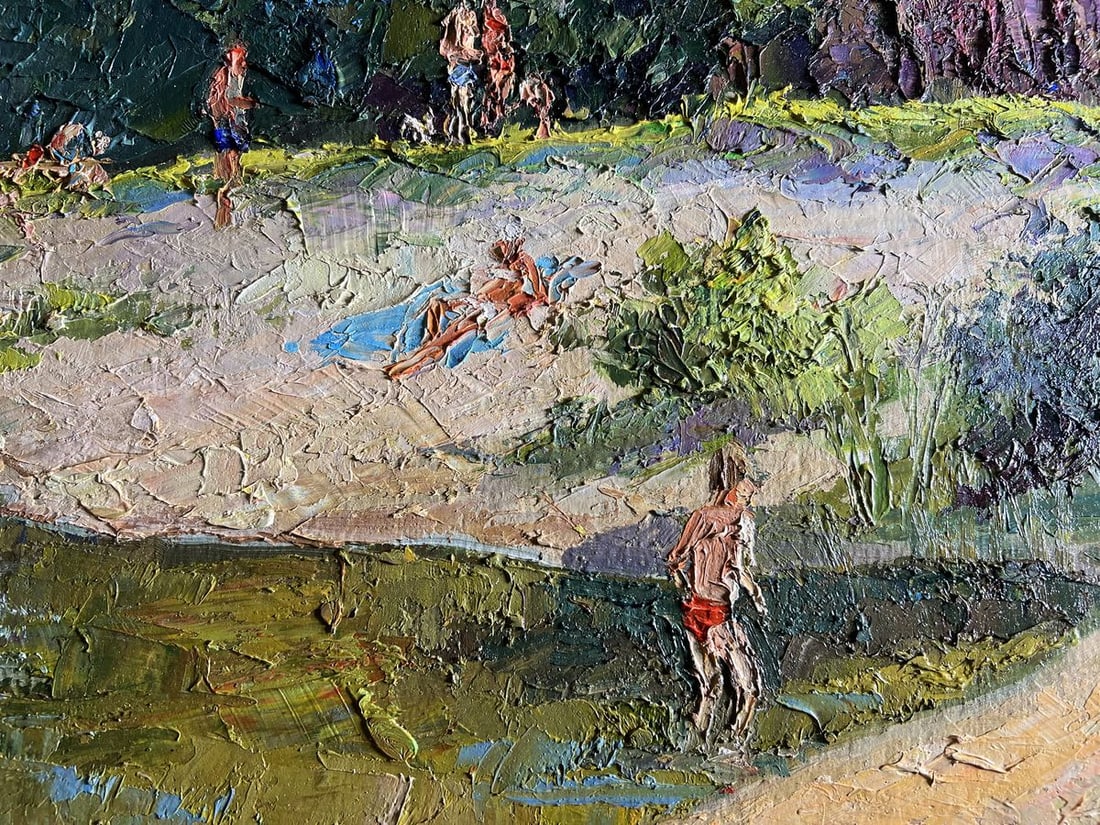 Oil painting Summer vacation on the river Boris Serdyuk - 8