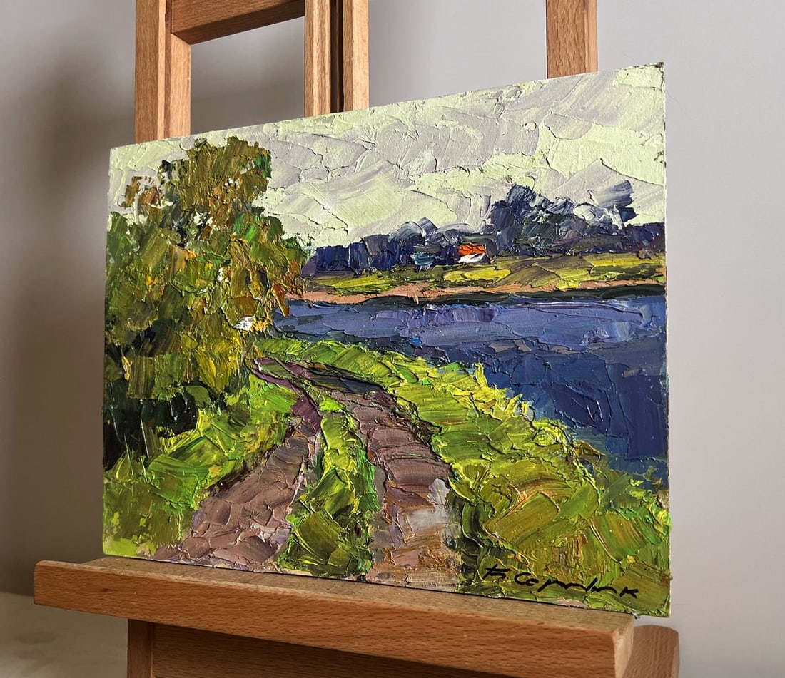 Oil painting Road near the river Boris Serdyuk - 2