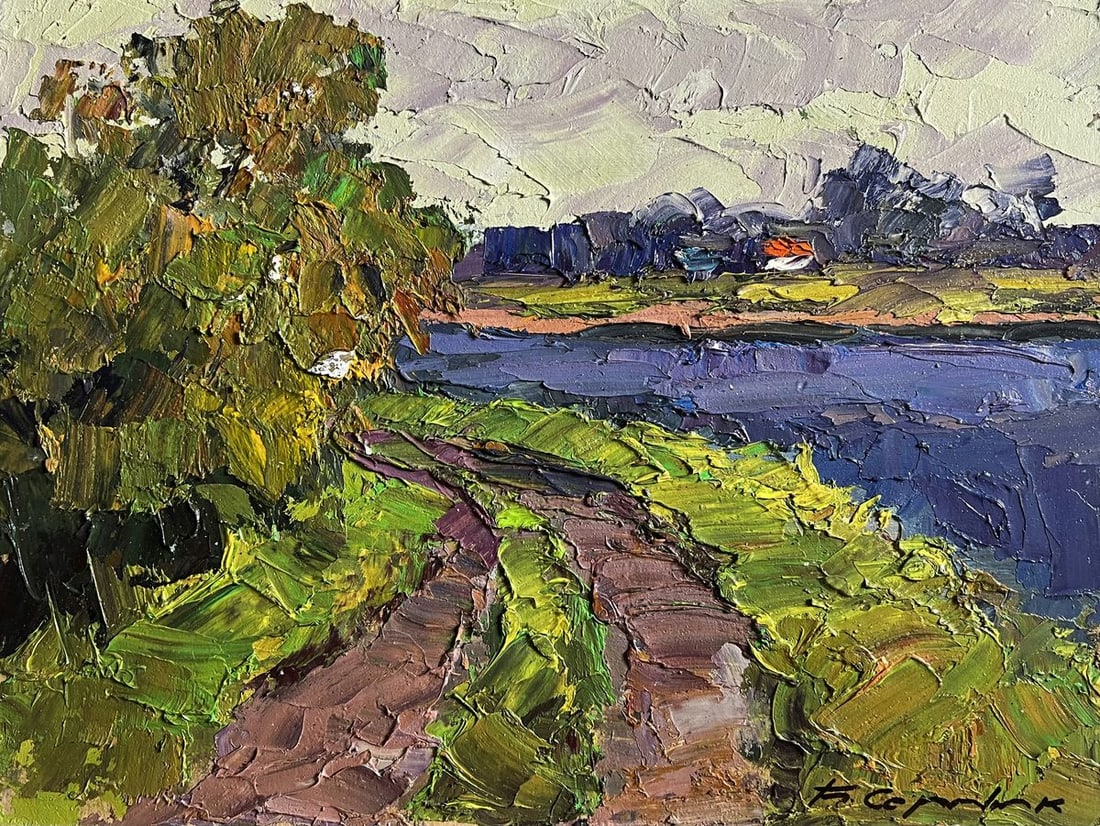 Oil painting Road near the river Boris Serdyuk - 3