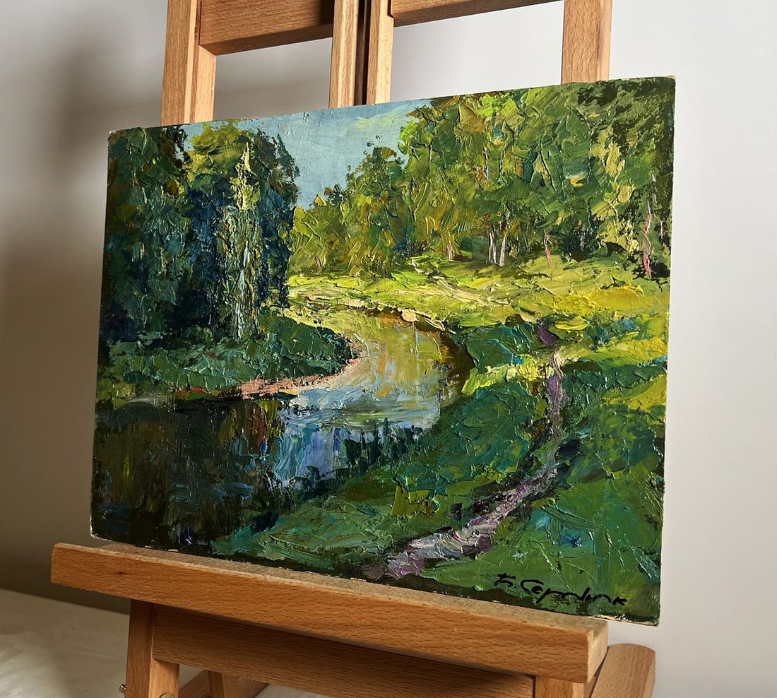 Oil painting Forest along the river Boris Serdyuk - 2