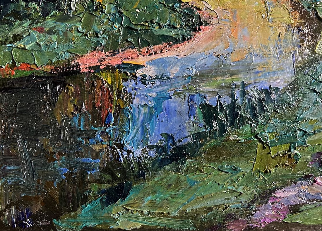 Oil painting Forest along the river Boris Serdyuk - 7