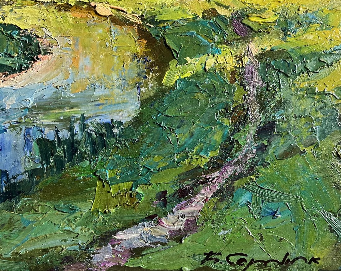 Oil painting Forest along the river Boris Serdyuk - 9
