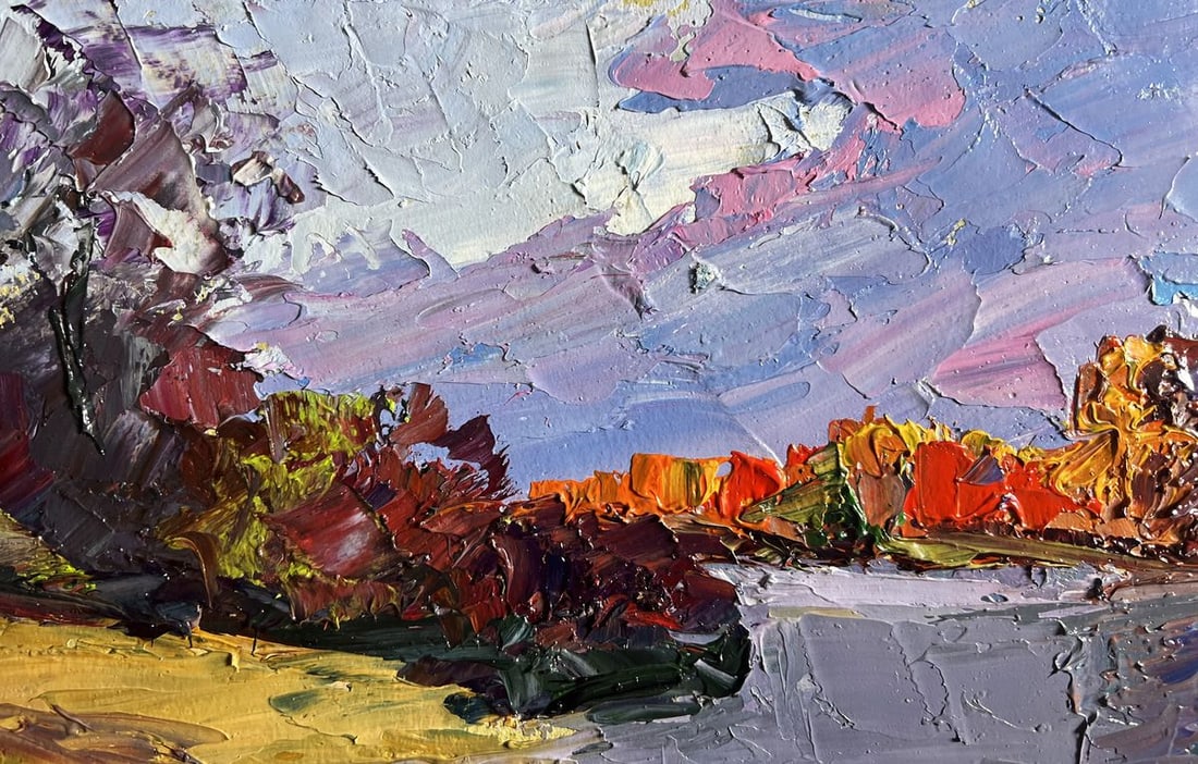 Oil painting The beauty of an autumn evening Boris Serdyuk - 5