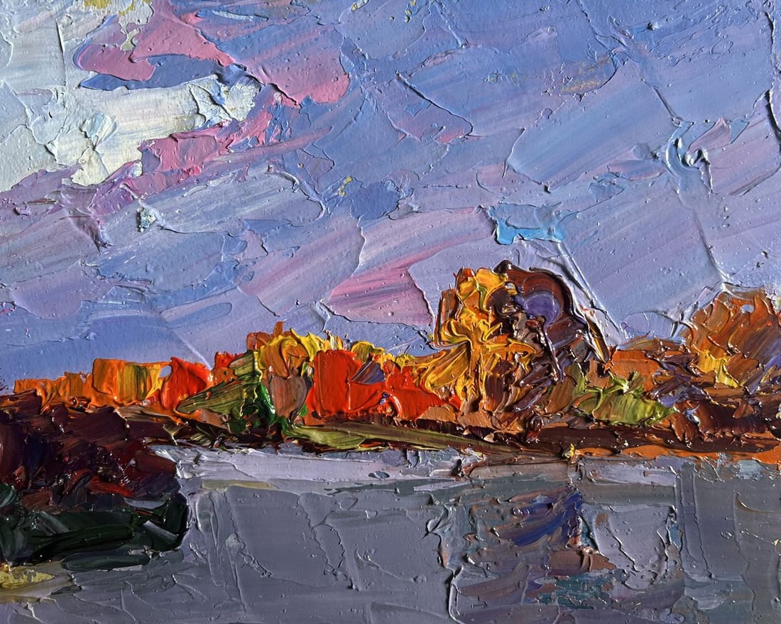 Oil painting The beauty of an autumn evening Boris Serdyuk - 6