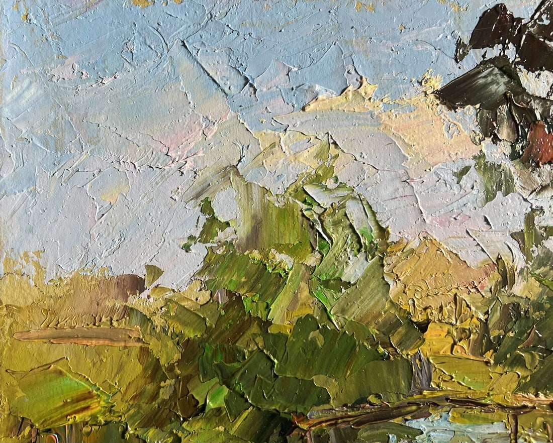 Oil painting Landscape with Geese Boris Serdyuk - 4