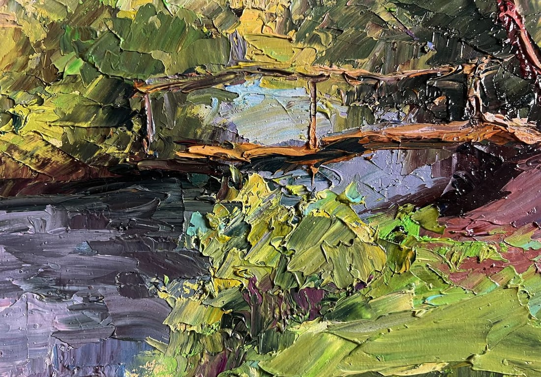 Oil painting Landscape with Geese Boris Serdyuk - 7