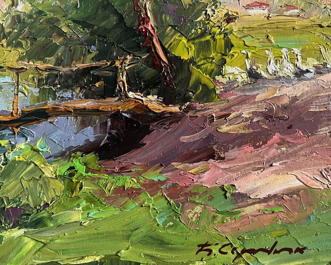 Oil painting Landscape with Geese Boris Serdyuk - 9